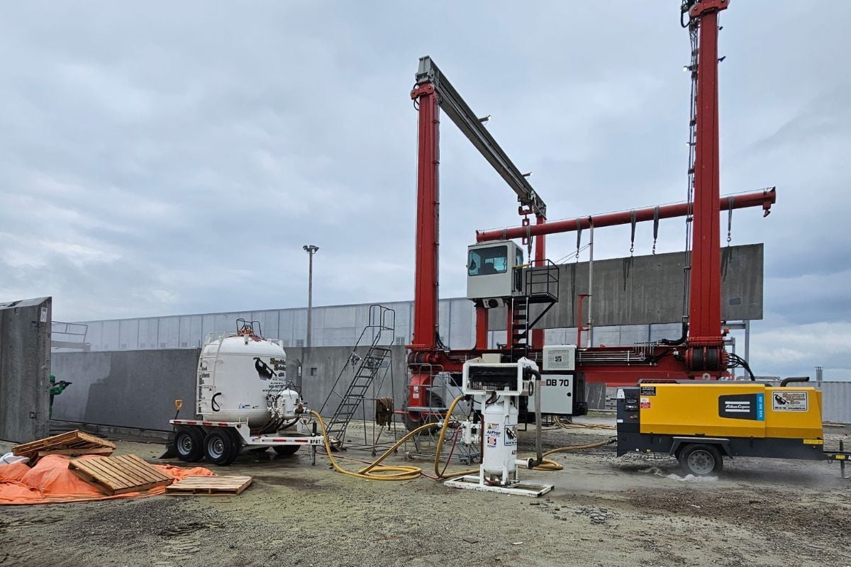 Industrial surface prep field photo