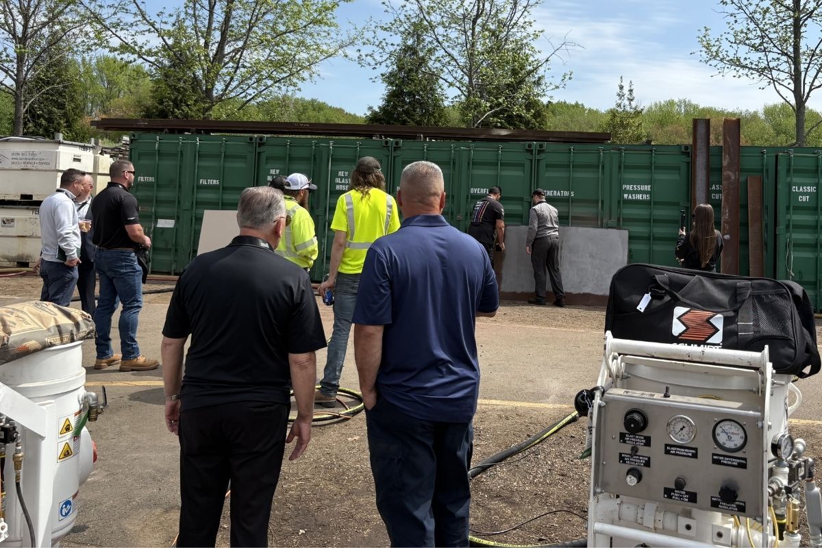 Watching demo at green steel