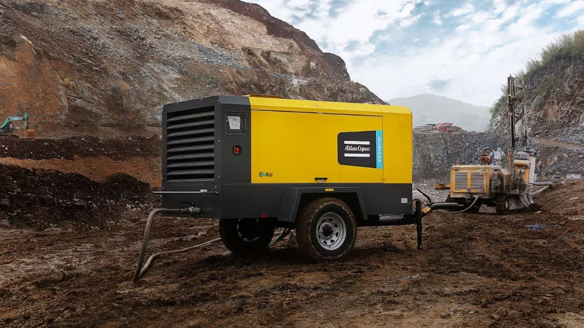 Atlas Copco compressor on jobsite